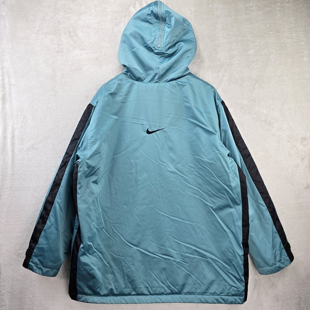 Vintage Nike Fullzip Hooded Jacket XL Teal 90s Travis Scott Parka Fleece Lined - Picture 13 of 16